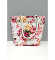 Gül Desenli Plaj Çantası
