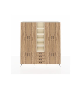 Hyperion Dolap 17 Raflı 4 Çekmeceli 8 Kapaklı 220x44x243 Aytaşı-Çam/Çam