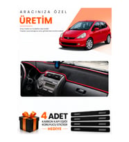 HONDA JAZZ (2002-2008) Uyumlu Torpido Koruma Örtüsü Oto Kılıfı - Siyah Kırmızı
