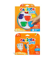Teddy Şekilli Kirletmeyen Mum Boya Carioca Jumbo Bebek Süper Yıkanabilir Keçeli Boya