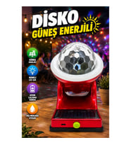 Güneş Enerjili RGB Disko LED Projektör Lamba USB Şarjlı Dekoratif Işık