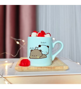 Wee Bears Tasarımlı Kişiye Özel Yeşil Türk Kahvesi Fincanı