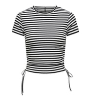ONLY ONLWENDY S/S RUCHING TOP JRS 15284982 (Siyah)