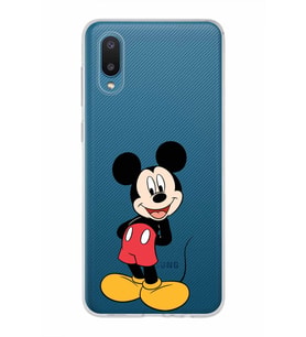 Samsung Galaxy A02  Kapak Mickey Mouse Tasarımlı Şeffaf Silikon Kılıf