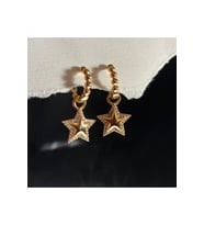 18 Ayar Altın Kaplama Dorika Model Swarovski Taşlı Yıldız Küpe