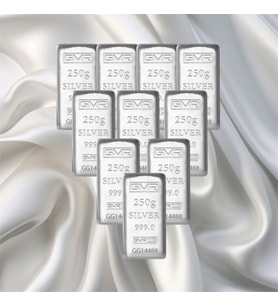 10 Adet 250 Gr Gmr Gümüş Külçe