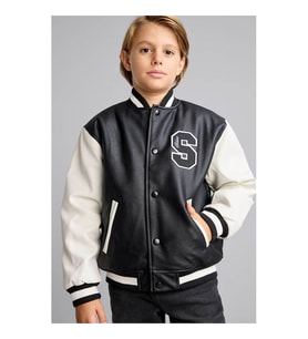 Defacto Kolej Yaka Bomber Tafta Siyah Erkek Çocuk Mont G9514A8/BK27