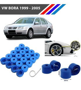 Otozet - VW Bora Bijon Civata Kapağı Mavi Renk 20 Adetli Set 17mm 1K06011739B9