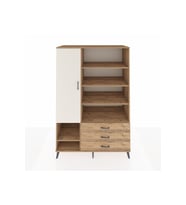 Kronos Dolap 9 Raflı 3 Çekmeceli Tek Kapaklı  132x59x195 Çam-Aytaşı/Çam