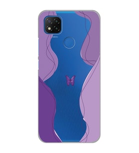 Xiaomi Redmi 9C / 10A Uyumlu Kelebek Tasarımlı Şeffaf Telefon Kılıfı