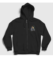 Presmono Unisex Siyah Caravan Camper Kamp Fermuarlı Kapüşonlu Sweatshirt 370627tt