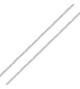 925 Ayar Gümüş 45 cm Geometrik Kare Küp Kadın Kolye Zinciri (1 mm)