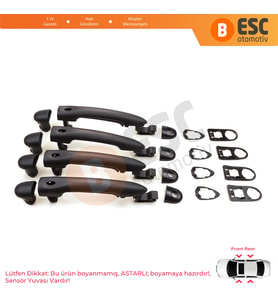 Renault Fluence Megane 3 Clio 4 Scenic 3 Captur 1 için 4 Adet Sensörlü Dış Kapı Açma Kolu Astarlı 806706656R