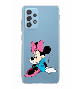Samsung Galaxy A52  Kamera Korumalı  Kapak Minnie Mouse Tasarımlı  Şeffaf Kılıf