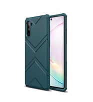 Galaxy Note 10 Kılıf Köşeleri Airbagli Parmak İzi Yapmayan Hank Silikon Kılıf (Yeşil)