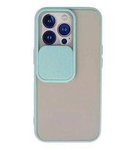 Newface Apple iPhone 13 Pro Kılıf Palm Buzlu Kamera Sürgülü Silikon - Turkuaz