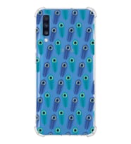 PrintiFy Samsung Galaxy A70 Uyumlu Nazar Boncuğu 4 Baskılı Şeffaf Köşe Korumalı Antişok Kılıf