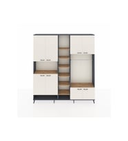 Arges Dolap 18 Raflı 8 Kapaklı Tek Askılı 220x30x243 Antrasit-Aytaşı/Çam