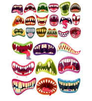 Canavar Ağzı Sticker Set 26 Parça Telefon, Tablet, Defter, Laptop Sticker
