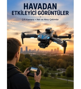 Katlanabilir Çift Kameralı Drone Uzaktan Kumandalı Hava Aracı