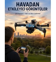 Katlanabilir Çift Kameralı Drone Uzaktan Kumandalı Hava Aracı