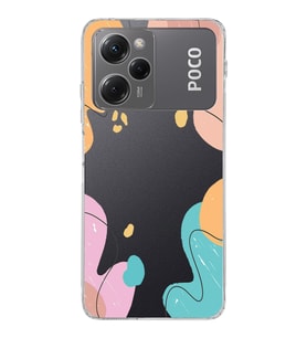 Poco X5 Pro Uyumlu Kamera korumalı Kapak Karışık Renkler Tasarımlı Şeffaf Kılıf