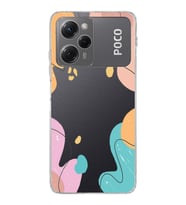 Poco X5 Pro Uyumlu Kamera korumalı Kapak Karışık Renkler Tasarımlı Şeffaf Kılıf