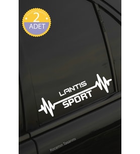 Mazda Lantis Nabız Kalp Atışı Ritim Lantis Araç Uyumlu Oto Sticker 2 Adet Beyaz 20*7CM
