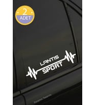 Mazda Lantis Nabız Kalp Atışı Ritim Lantis Araç Uyumlu Oto Sticker 2 Adet Beyaz 20*7CM
