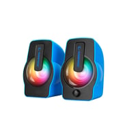 MAVİ - RGB IŞIKLI 1+1 HOPARLÖR SPEAKAER SET USB KABLO 2.0 MULTİMEDYA - 6W (5680)