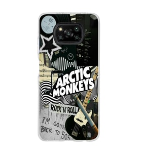 Poco X3 Pro Uyumlu Arctic Monkeys Kolaj Desenli Şeffaf Telefon Kılıfı