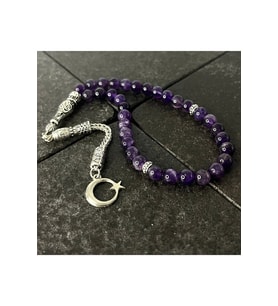 SERTİFİKALI Ametist 6mm 33lük Doğal Taş Tesbih