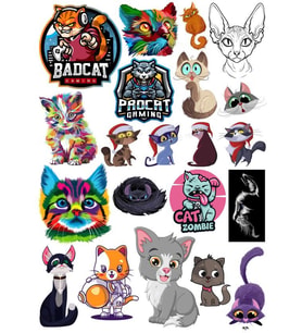 Kediler Sticker Set 6 16 Parça Telefon, Tablet, Defter, Laptop Sticker