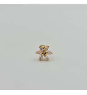 Cerrahi Çelik Gold Taşlı Çiçek Küpe Tragus Helix Kıkırdak Piercing