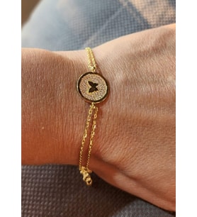 925 Ayar Gümüş  Gold Kelebek Bileklik