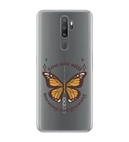 Oppo A5 2020 / A9 2020 Uyumlu Kelebek Desenli Şeffaf Telefon Kılıfı