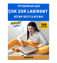 Yetişkinler İçin ÇOK ZOR Labirent Bulmaca Kitap Seti (3 Kitap 100 Labirent Cevaplarıyla)