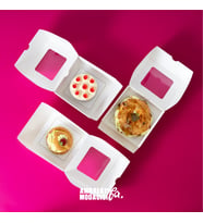 Kurabiye Kutusu ( 25 Adet ) Cookie Box ( 13x13x6 Cm ) (Beyaz)