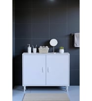 Eliusta Arden 90 cm Beyaz 2 Bölmeli Banyo Düzenleyici Dolap 1 Raflı Çok Amaçlı Mutfak Dolabı 90x75x32,5 cm