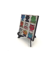 Kediler Baskılı MDF Masaüstlük 10X10