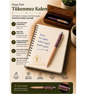 Kalemhane Kişiye Özel Ahşap Kutulu Tükenmez Kalem 3