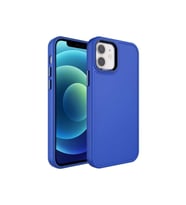 Apple iPhone 11 Uyumlu Kılıf Metal Çerçeve ve Buton Tasarımlı Sert Zore Botox Kapak (SAKS MAVI)