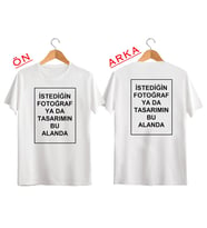 BYVOL Kendin Tasarla T-shirt Kişiye Özel Tişört Baskılı Tshirt (ÖN+ARKA BASKI) (Beyaz)