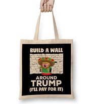 Build A Wall Around Donald Trump Bez Çanta Uzun Saplı