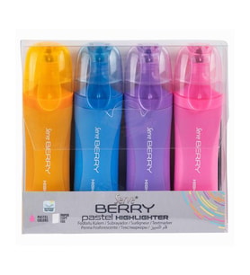 Serve Berry Pastel Fosforlu Kalem 4lü