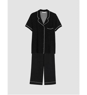 LCW DREAM Siyah Puantiyeli Kadın Pijama Takım