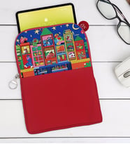 BK Gift Modern Soyut Tasarımlı Taşınabilir Koruyucu Tablet Kılıfı & Organizer Çanta - Kırmızı-10