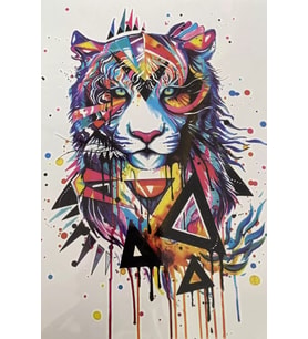 Caş Dekorasyon Kaplan Figürlü Geçici Dövme Tattoo