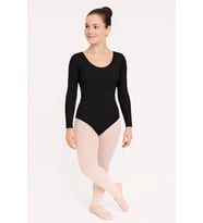 Uzun Kollu Full Lycra Cotton Bale Mayosu-Yetişkin (Siyah)