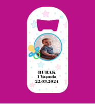 Kişiye Özel Erkek Bebek Emzikli Resimli Gökyüzü Magnet Açacak